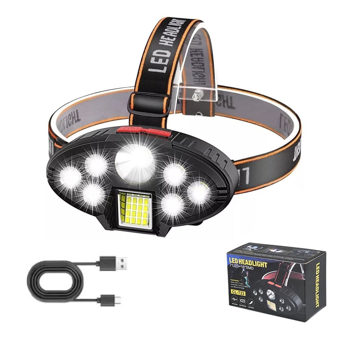 GENERICO - Linterna Minera Recargable USB para Cabeza para Camping o Senderismo