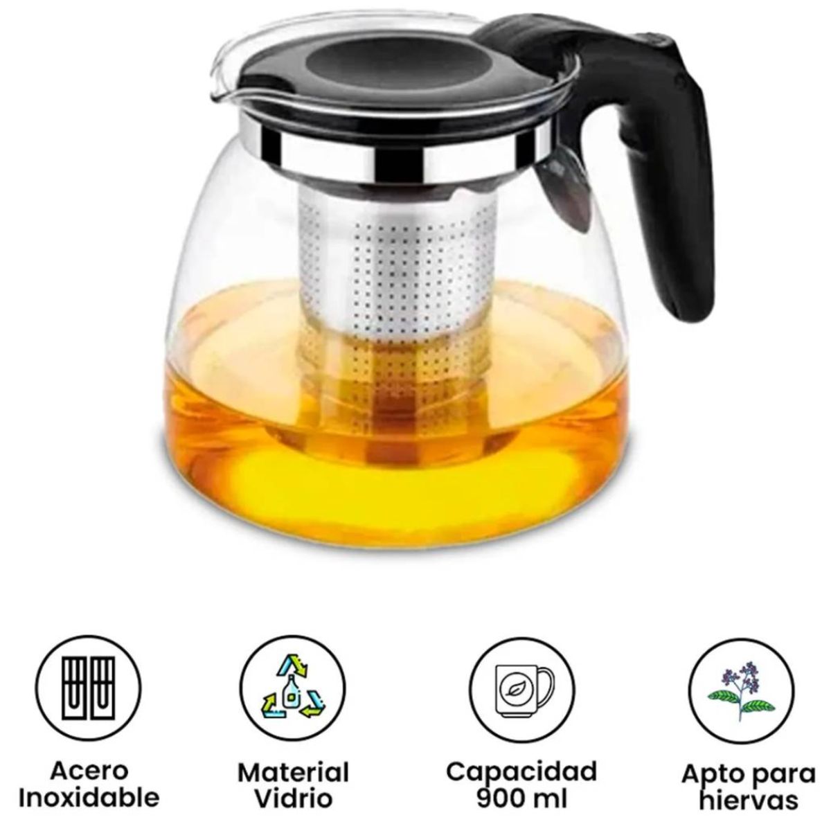 INSPIRA - Jarra tetera infusor de te de vidrio 900ml