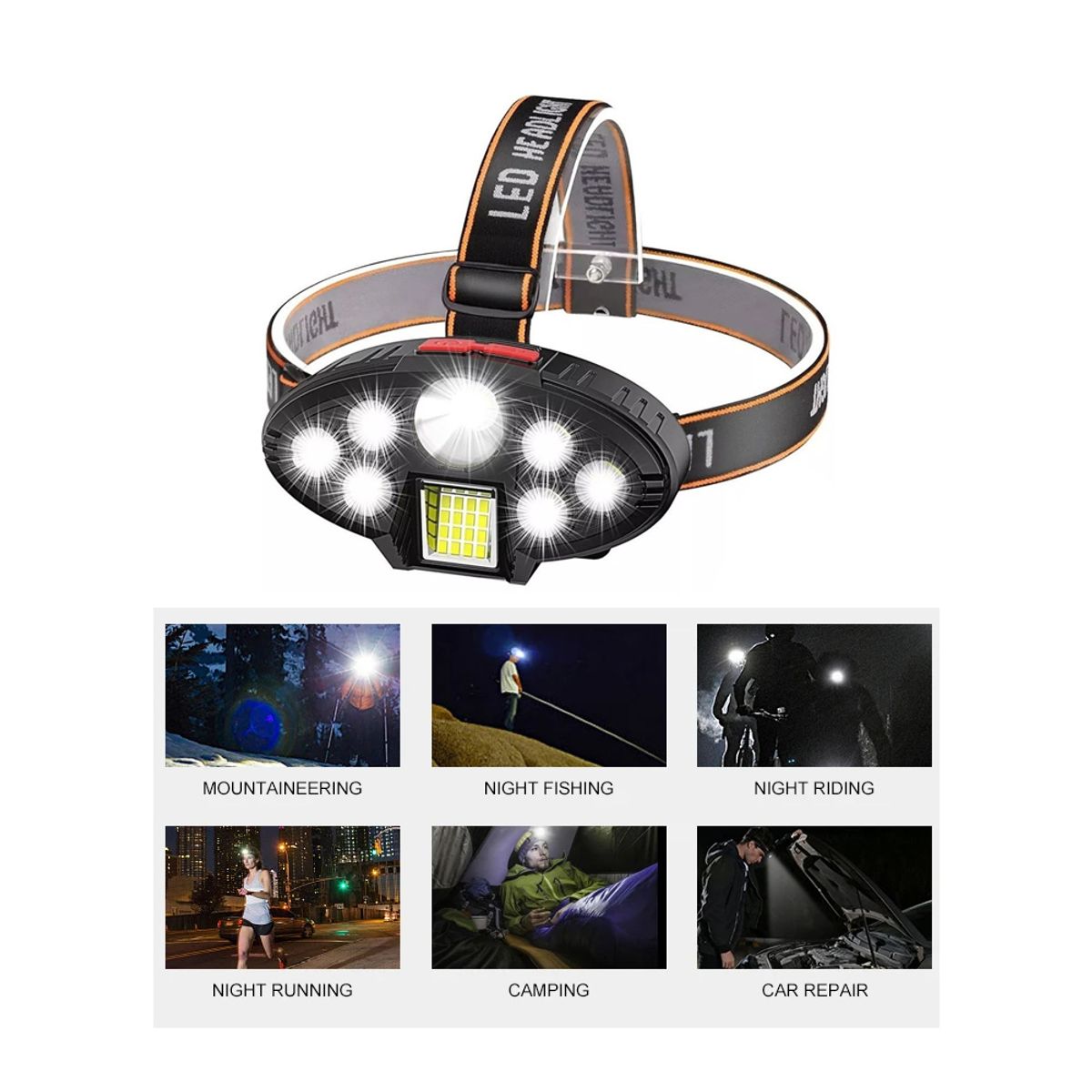 GENERICO - Linterna de Cabeza Minera Frontal Recargable para Senderismo CL-T23