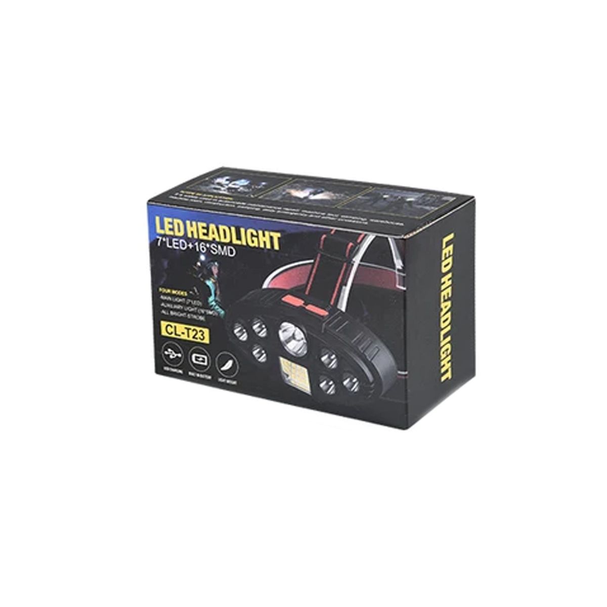 GENERICO - Linterna de Cabeza Minera Frontal Recargable para Senderismo CL-T23