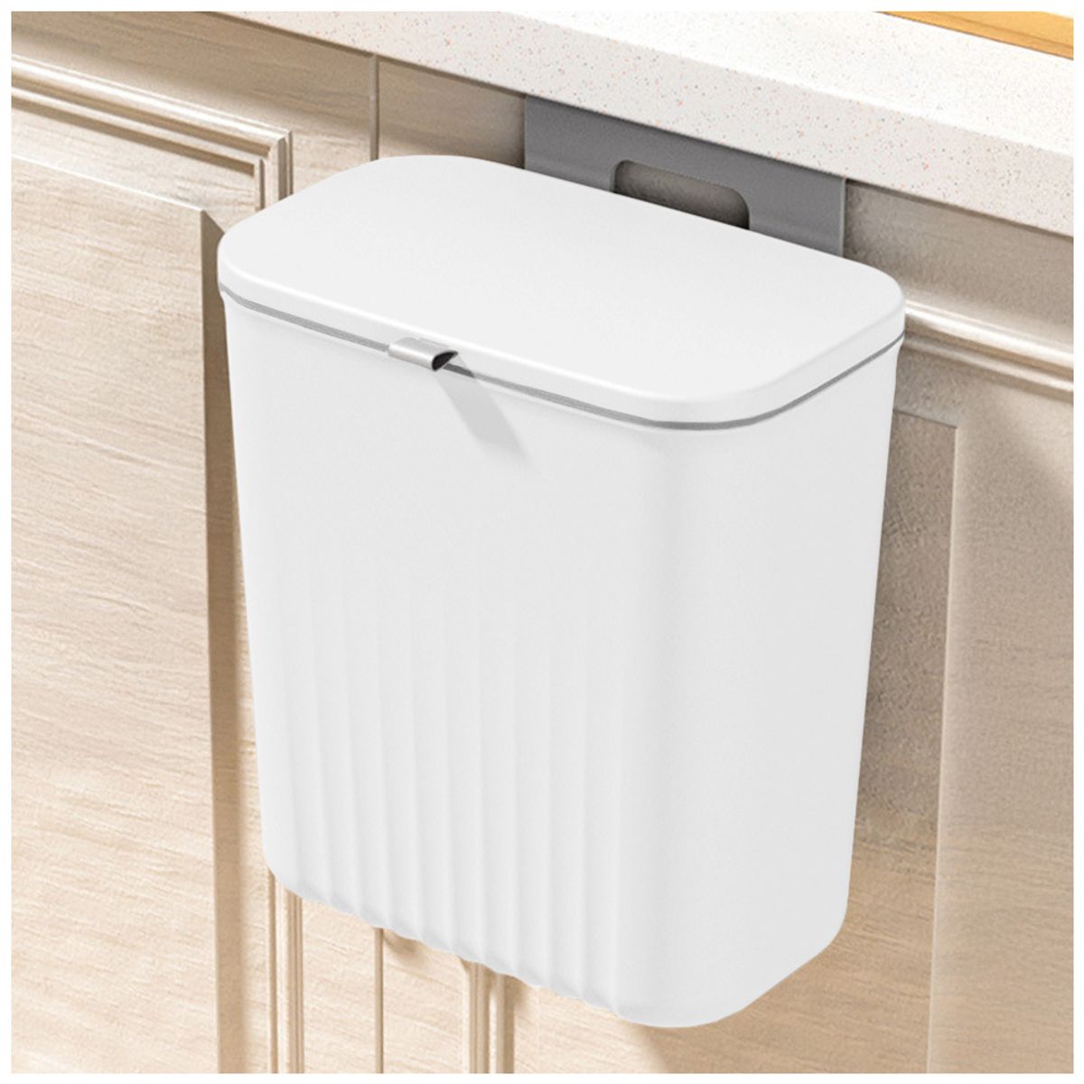 SASHIJA - Tacho de Basura Colgante Papelera Contenedor con Tapa H01 BL