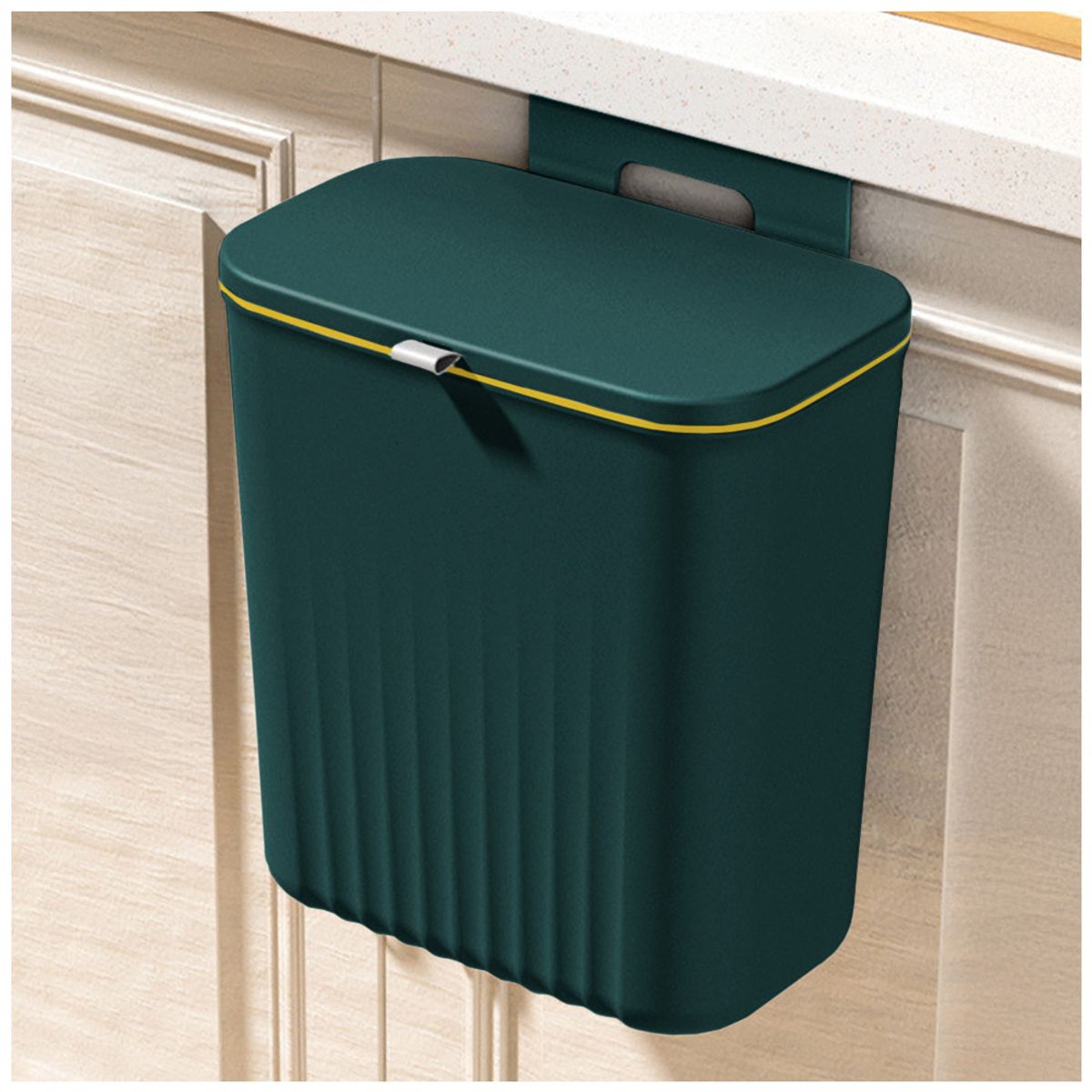 SASHIJA - Tacho de Basura Colgante Papelera Contenedor con Tapa H01 VD