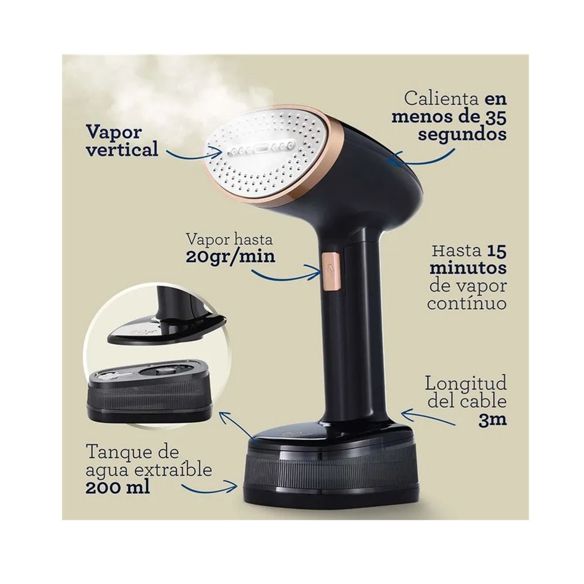 OSTER - Vaporizador De Prendas negro tanque 200 ml GCSTFS300