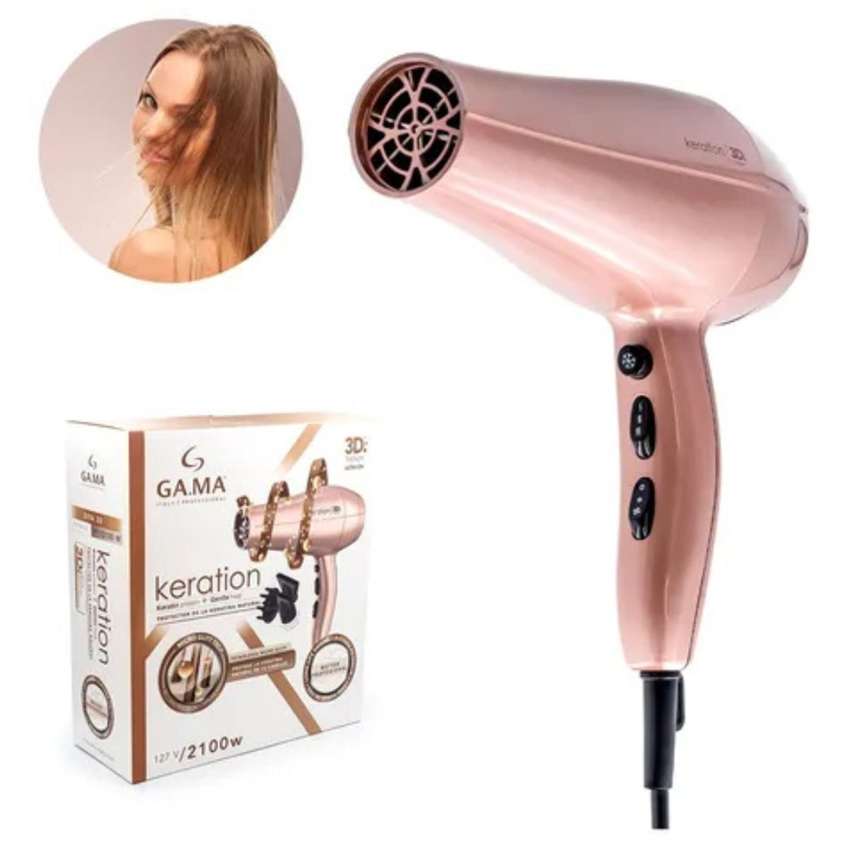 GAMA - Secadora de Cabello Diva 3D Keration