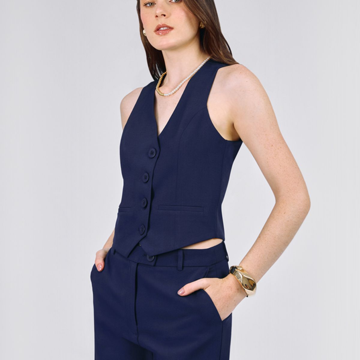 BANATY - CHALECO CASUAL SASTRE CON REGULADOR PARA MUJER