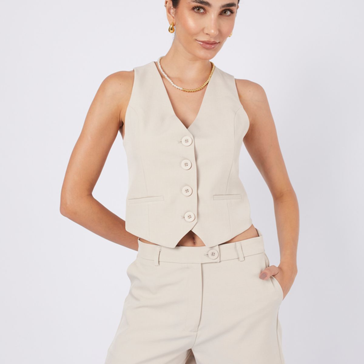 BANATY - CHALECO CASUAL SASTRE CON REGULADOR PARA MUJER
