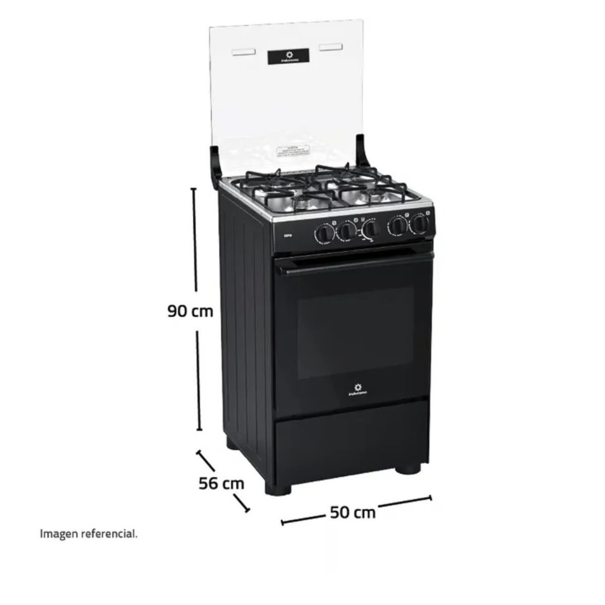 INDURAMA - Cocina a Gas Indurama 4 Hornillas Goya - Negra