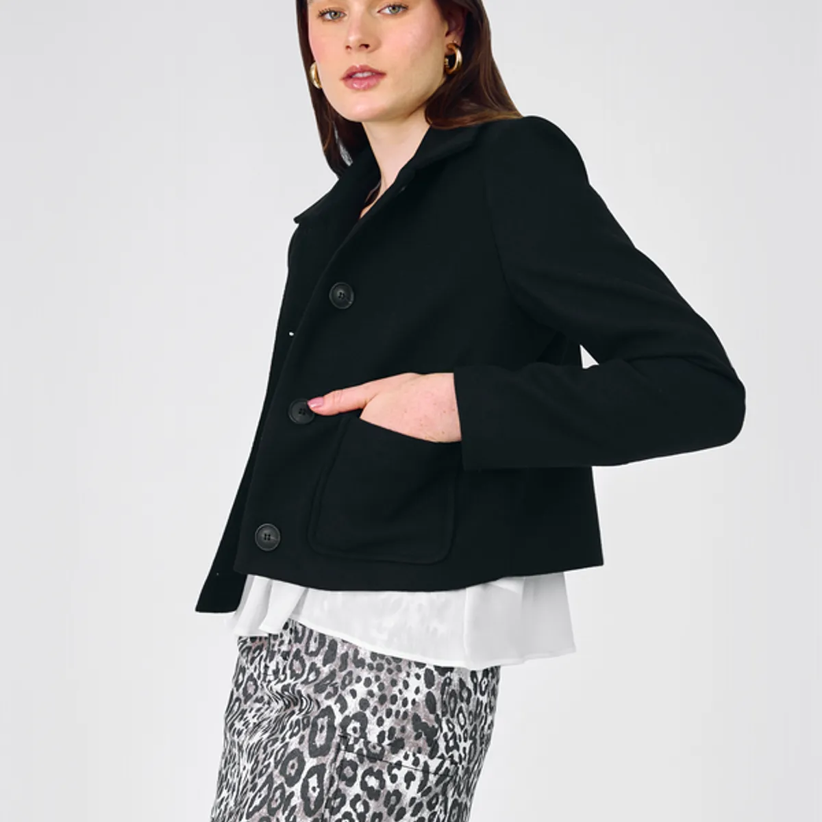 BANATY - CASACA CROP SASTRE MADISON DE MUJER BANATY