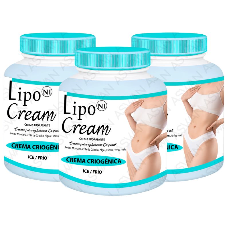 GENERICO - Pack de 3 Lipo Cream Crema Criogenica 500gr