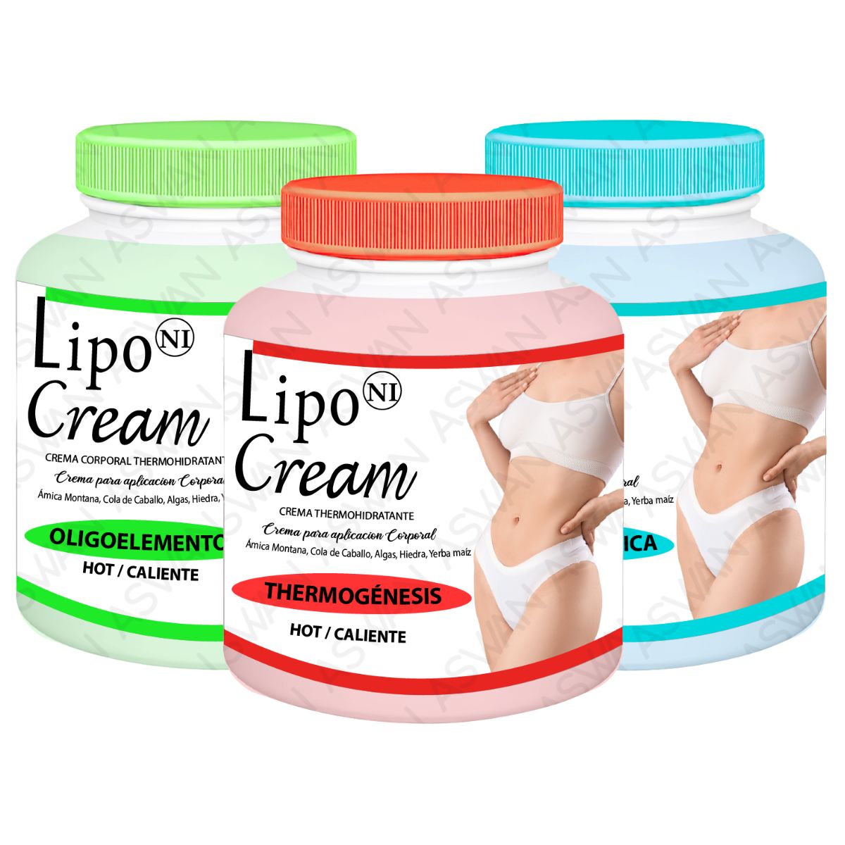 GENERICO - Pack de 3 Lipo Cream Oligoelementos + Crema Criogenica + Thermogenesis 500gr