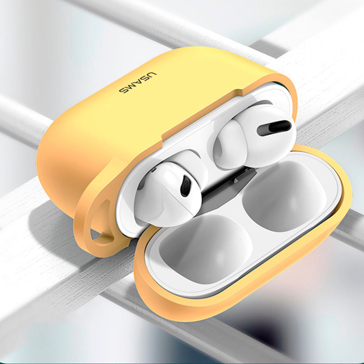 USAMS - Case Audifonos para Airpods Pro Con Llavero Amarillo USAMS