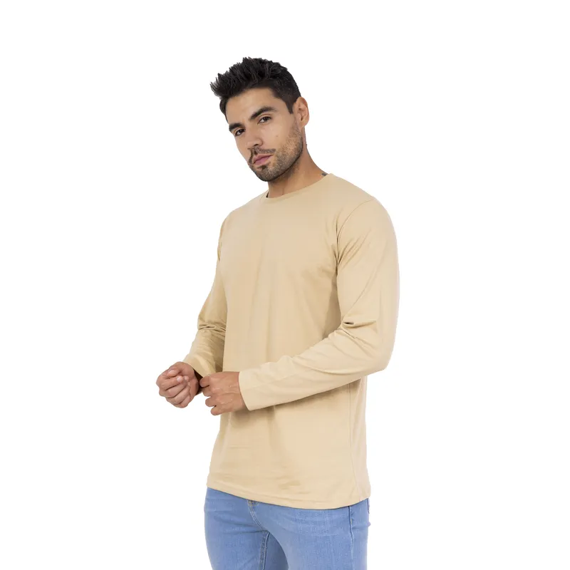 NEW YORK STARS - Polo Basico Manga Larga - Beige