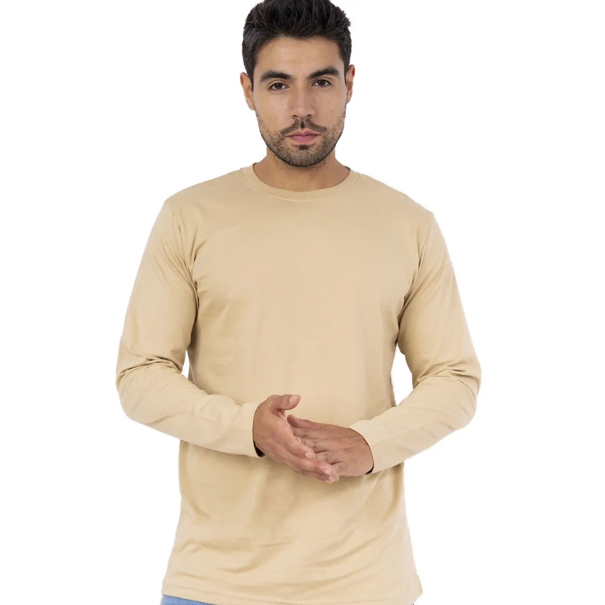 NEW YORK STARS - Polo Basico Manga Larga - Beige