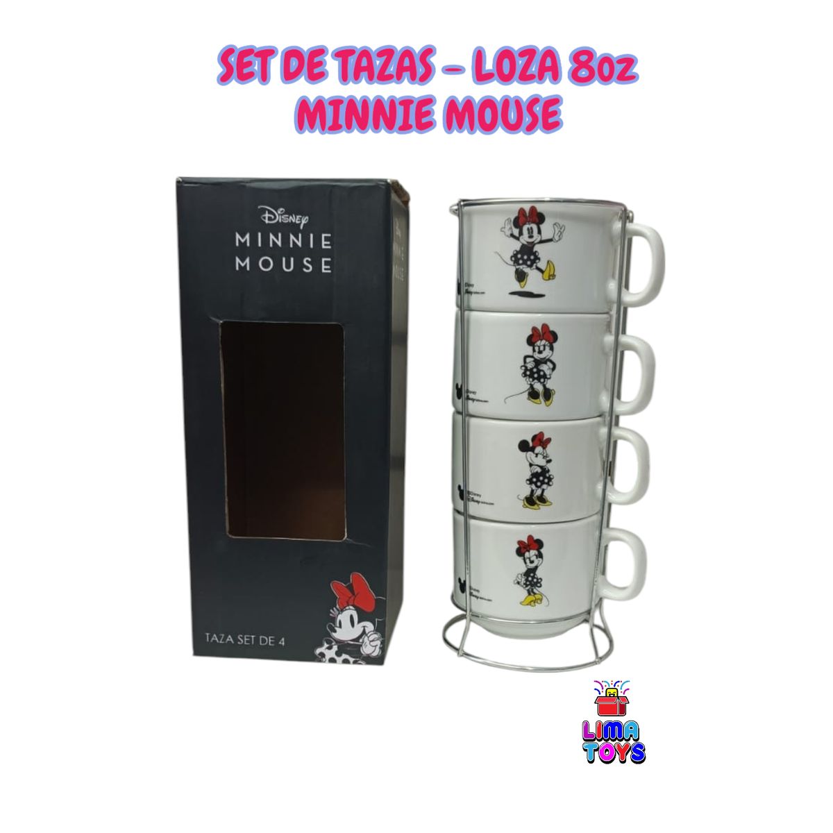 DISNEY - SET DE TAZAS DISNEY X 4 PIEZAS MINNIE