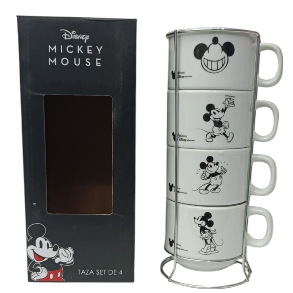 DISNEY - SET DE TAZAS DISNEY X 4 PIEZAS MICKEY