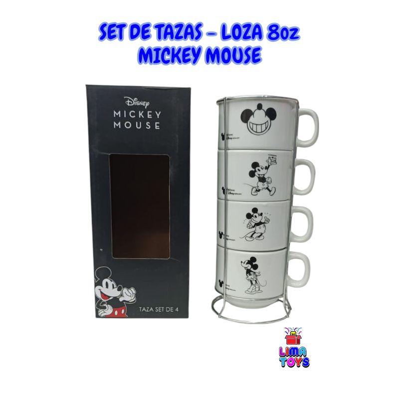 DISNEY - SET DE TAZAS DISNEY X 4 PIEZAS MICKEY