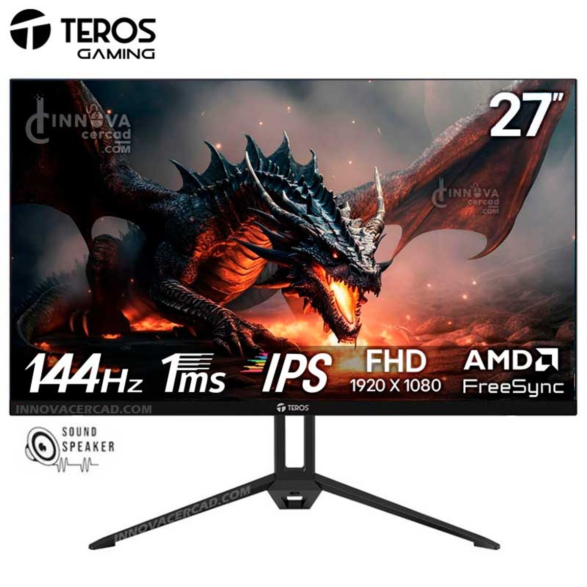 TEROS - Monitor TEROS TE-2714S, 27" FHD IPS, 144Hz, 1 ms, HDMI, DP, Speakers
