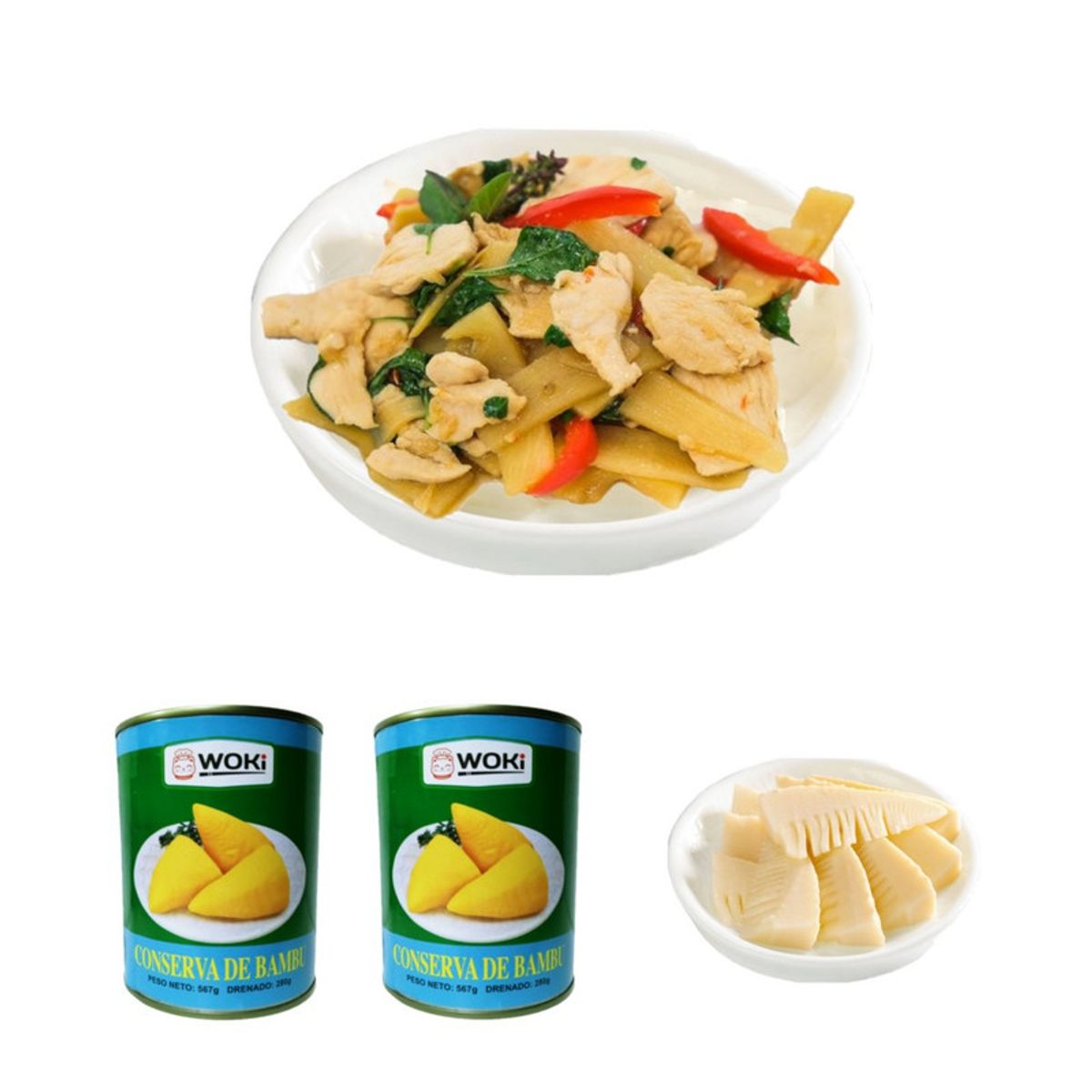 GENERICO - Pack 2u Conserva De Bambu en Agua 567gr