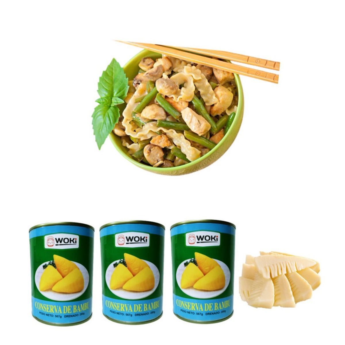 GENERICO - Pack 3u Conserva De Bambu en Agua 567gr