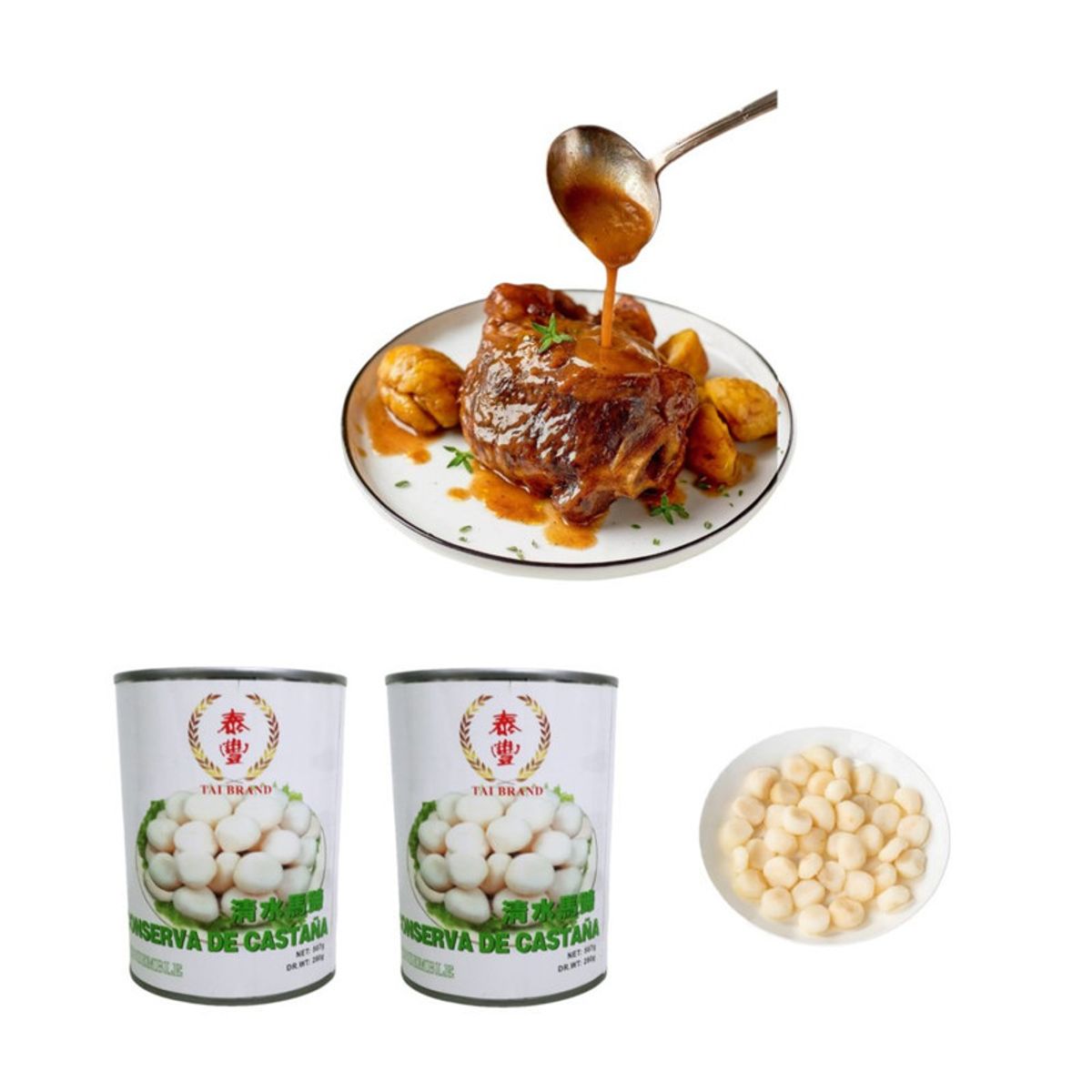 GENERICO - Pack 2u Conserva De Castañas en Agua 567gr