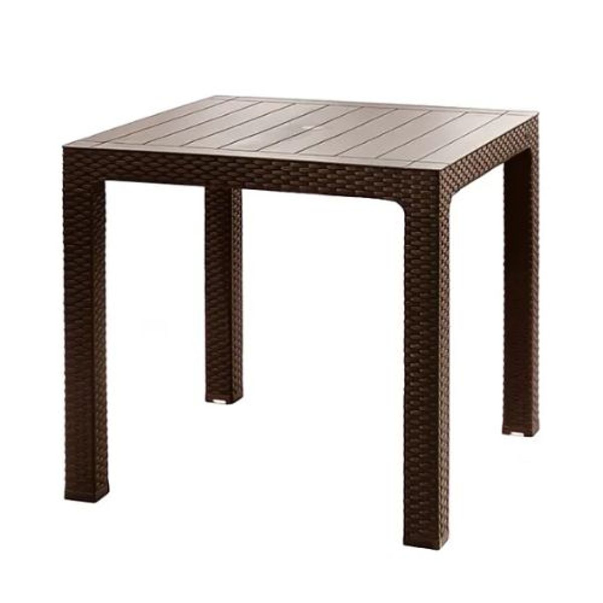 GENERICO - Mesa Cuadrada Roble para Terraza Modelo Ratán Color Marrón
