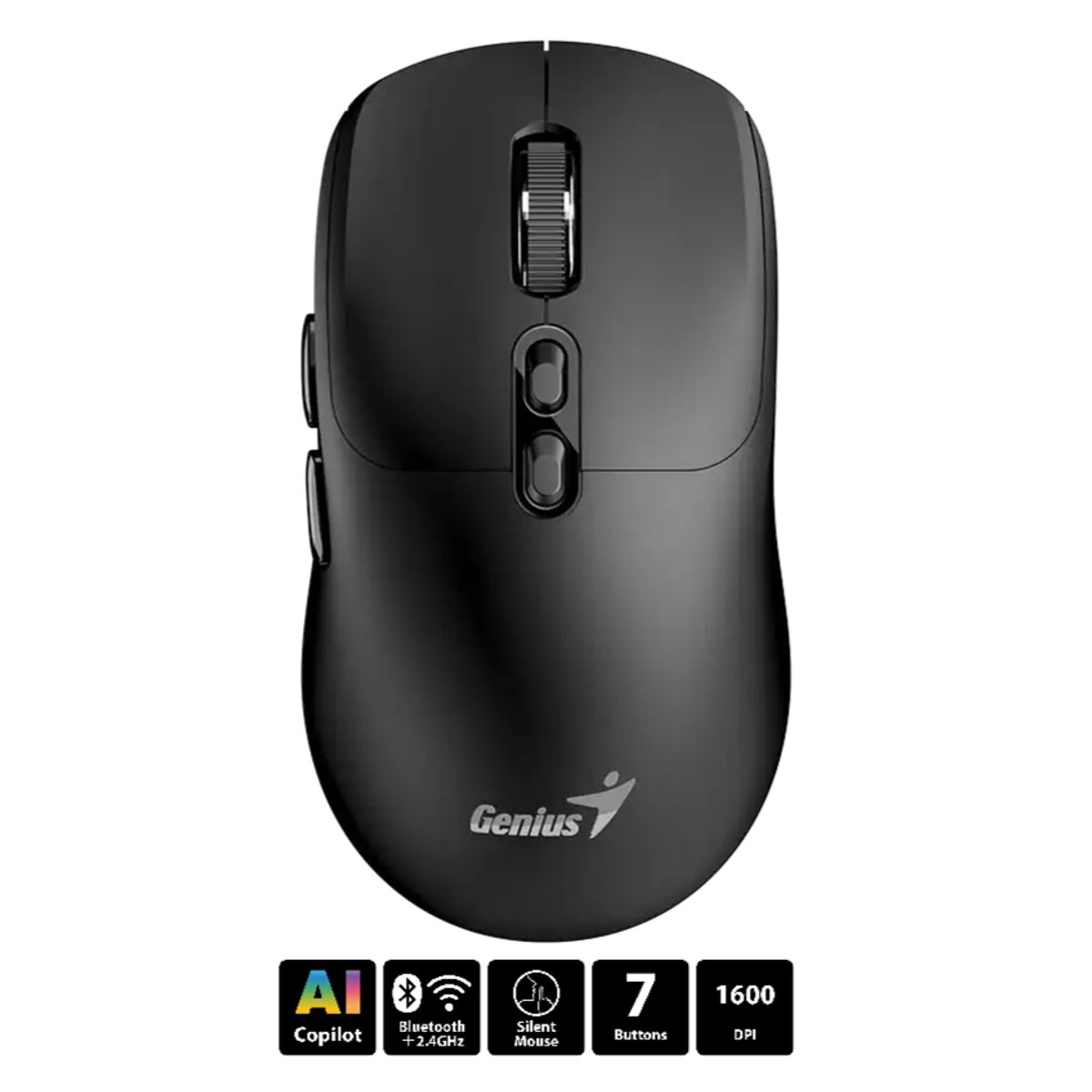 GENIUS - MOUSE GENIUS NX-8080S DUAL WIRELESSBLUETOOTH SILENT 7-BOT BLACK