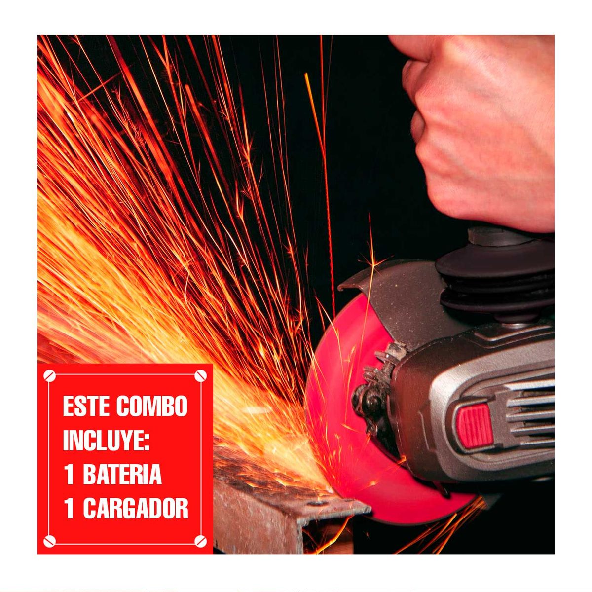 RANKOR - AMOLADORA ANGULAR 20V ESMERIL 5'' RANKOR BRUSHLESS DISCOS