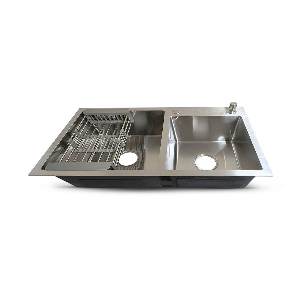 FRATELLI - Prm-7843S Lavadero Prime De Acero Inox Satinado Doble Poza CAcces 78X43X23Cm - Fratelli