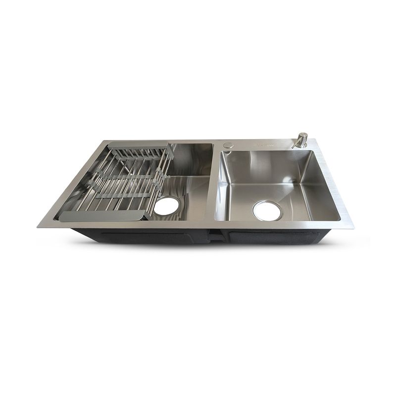 FRATELLI - Prm-7843S Lavadero Prime De Acero Inox Satinado Doble Poza CAcces 78X43X23Cm - Fratelli
