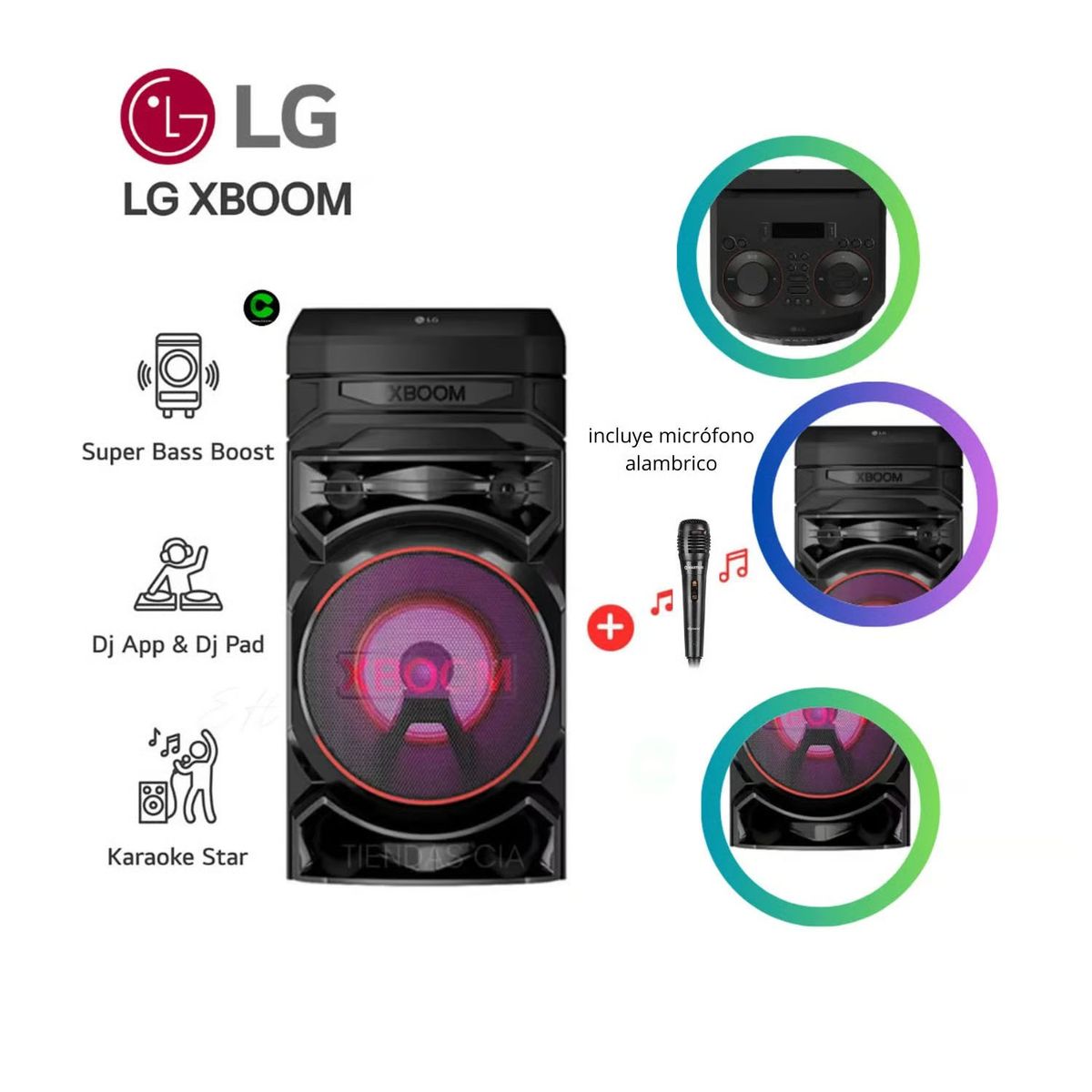 LG - PARLANTE TORRE SONIDO LG XBOOM RNC5 KARAOKE