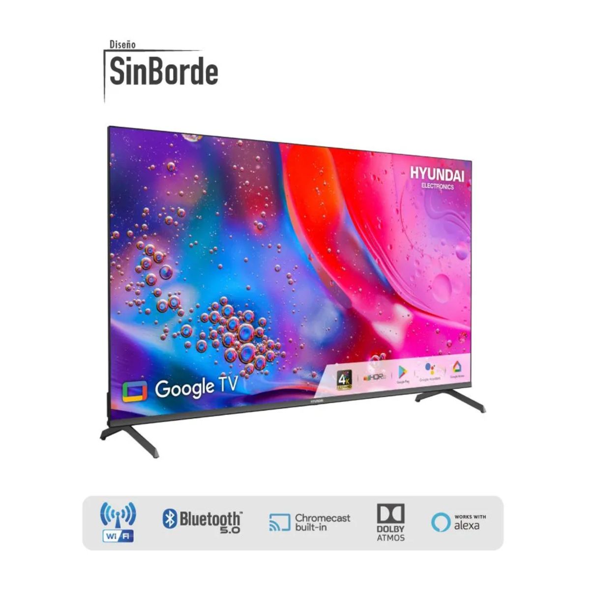 HYUNDAI - Televisor Smart TV Hyundai 50 pulgadas 4K UHD Google TV HYLED5020G4KM