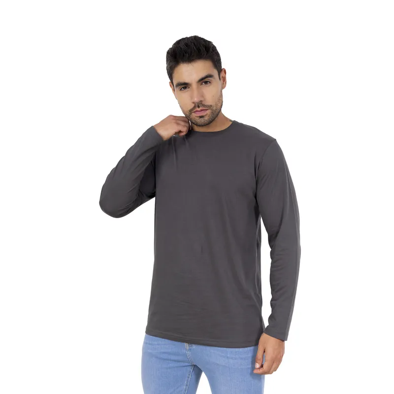 NEW YORK STARS - Polo Basico Manga Larga - Gris