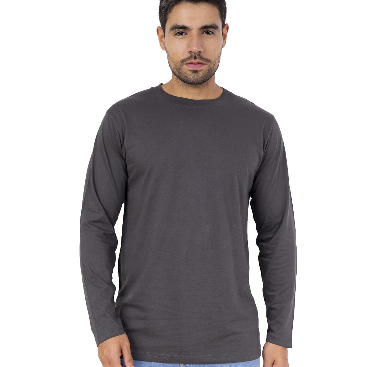 NEW YORK STARS - Polo Basico Manga Larga - Gris