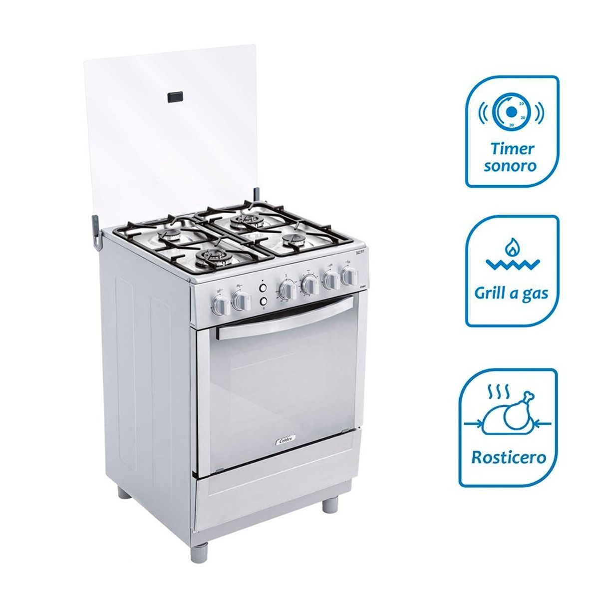 COLDEX - Cocina Coldex CX681 PLUS a Gas de Pie 24" 4 Quemadores Inox