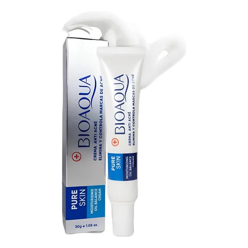 BIOAQUA - CREMA ANTIACNÉ ELIMINA ESPINILLAS Y PUNTOS NEGROS BIOAQUA