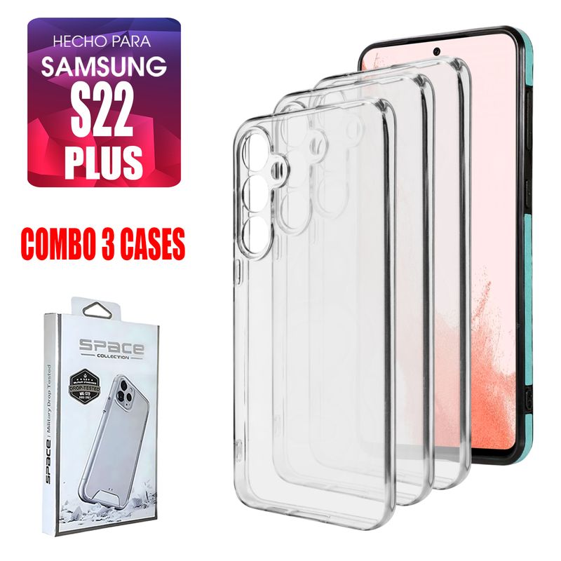 ASIA IMPORT - Combo Case Space Transparente Para Samsung S22 Plus
