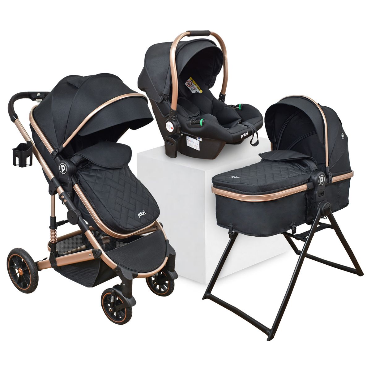 PRIORI - Coche Bebé 4 en 1 Travel System Priori Cris Negro