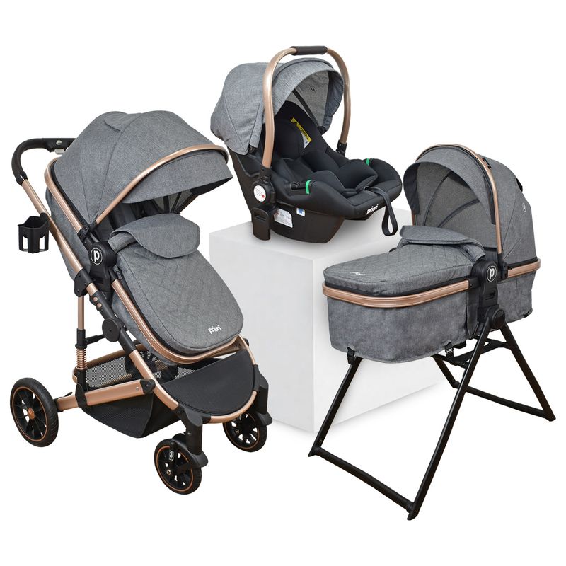 PRIORI - Coche Bebé 4 en 1 Travel System Priori Cris Gris