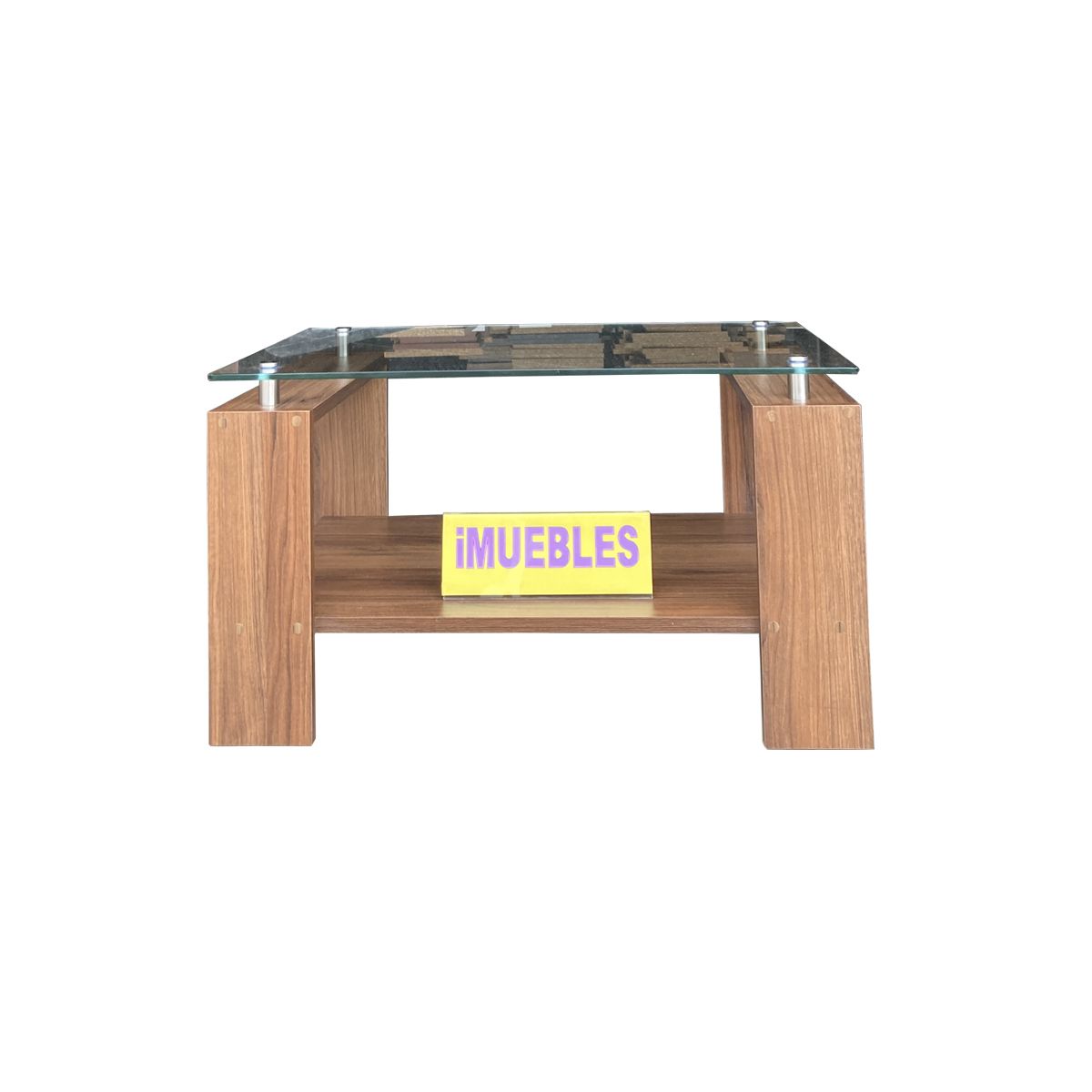 TEMEL - Mesa de Centro con Vidrio  Color Catania  Modelo MISS