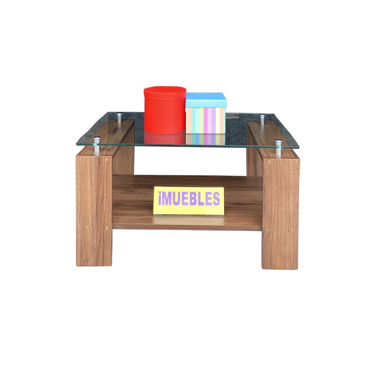 TEMEL - Mesa de Centro con Vidrio  Color Catania  Modelo MISS