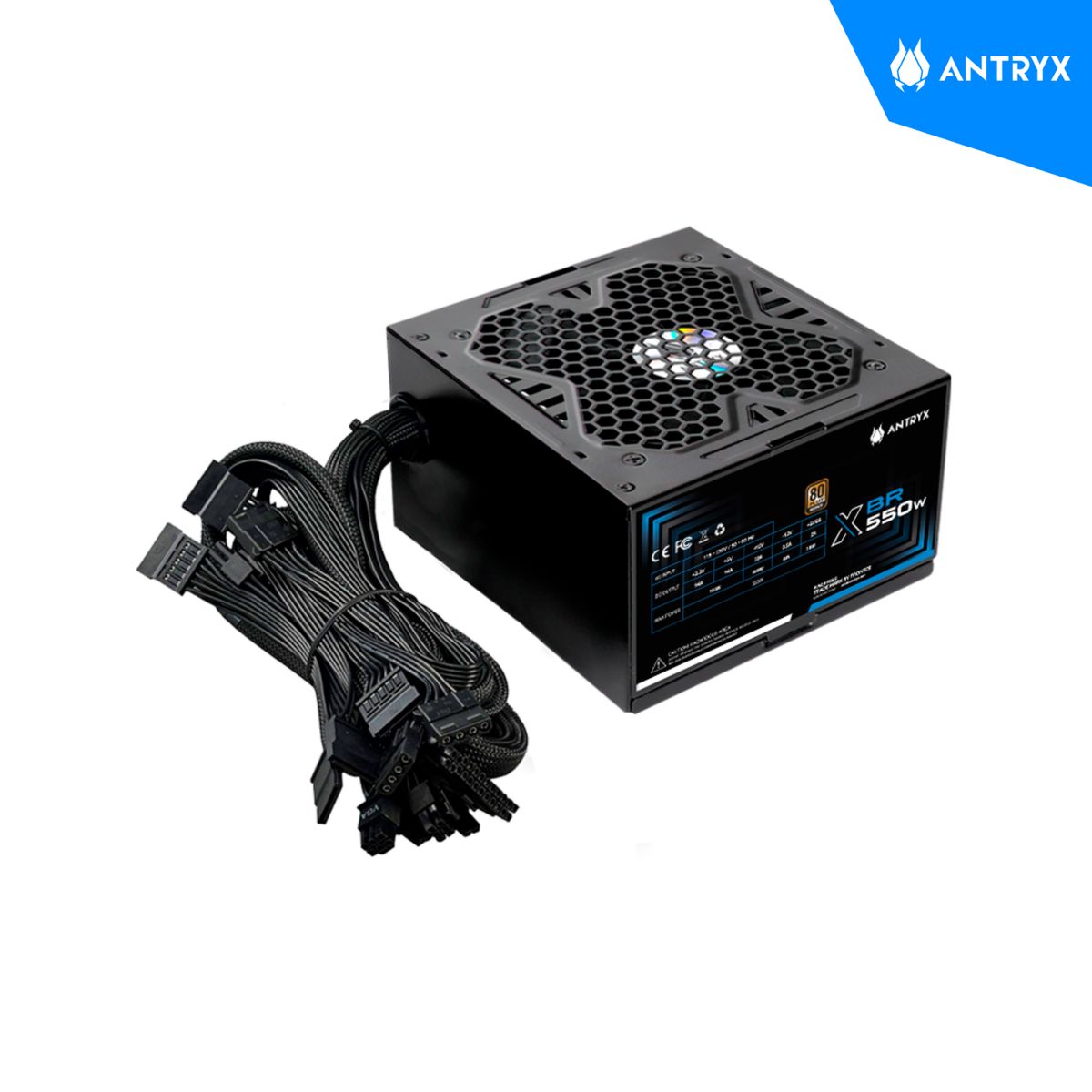 ANTRYX - FUENTE PODER ANTRYX 550W XBR-550 80 PLUS BRONZE