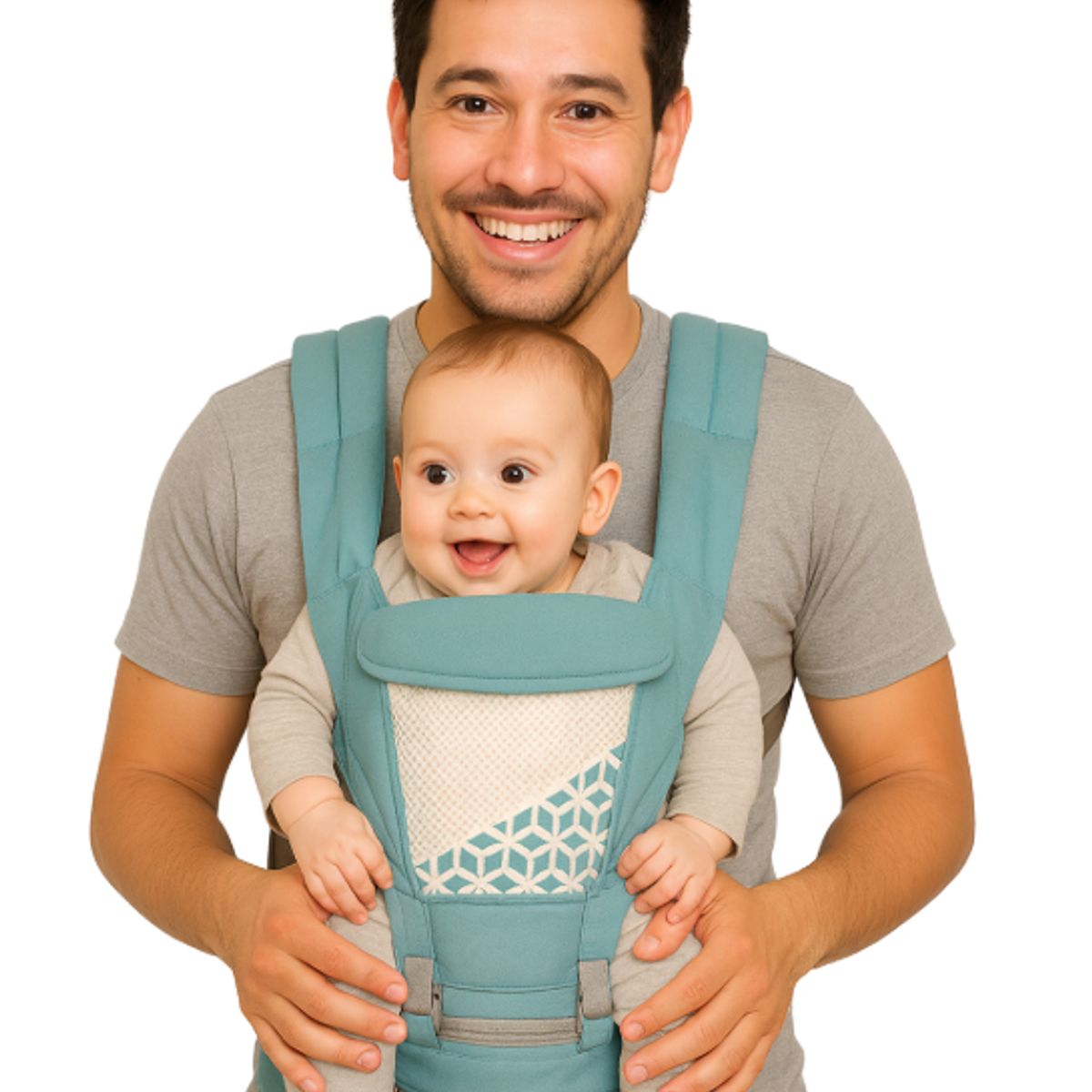 GENERICO - Canguro para Bebe Ergonómico 3 en 1 Celeste verdoso
