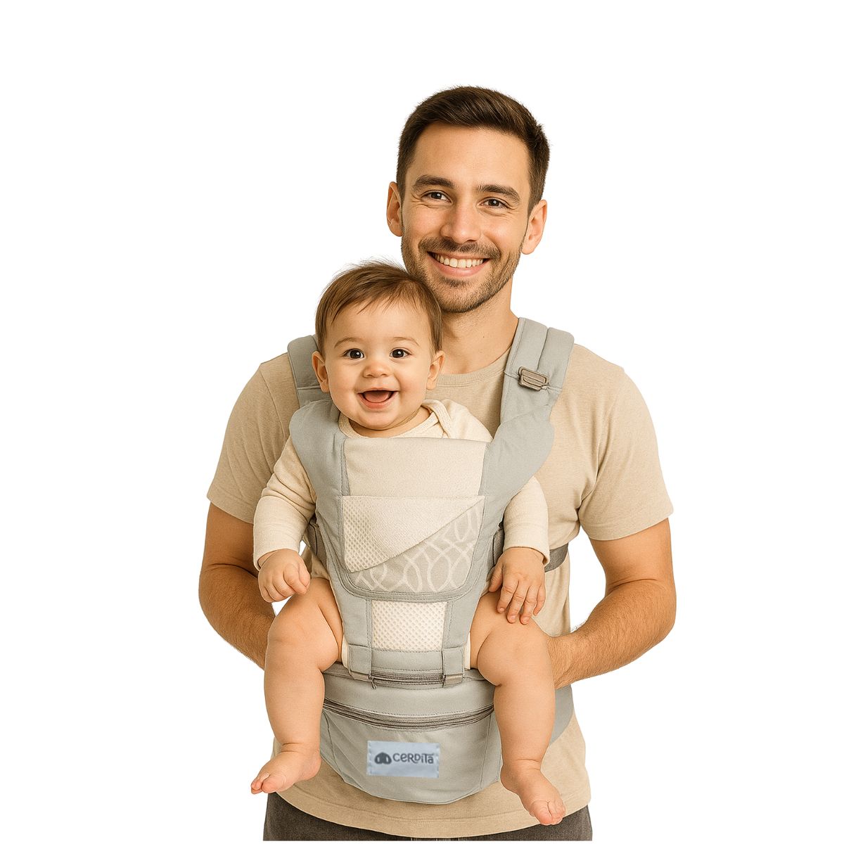 GENERICO - Canguro para Bebe Ergonómico 3 en 1 Gris