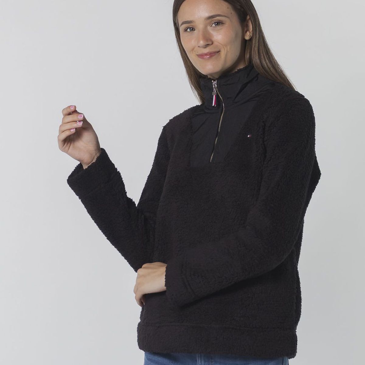 TOMMY HILFIGER - CASACA 1/4 ZIP SLD SHRPA