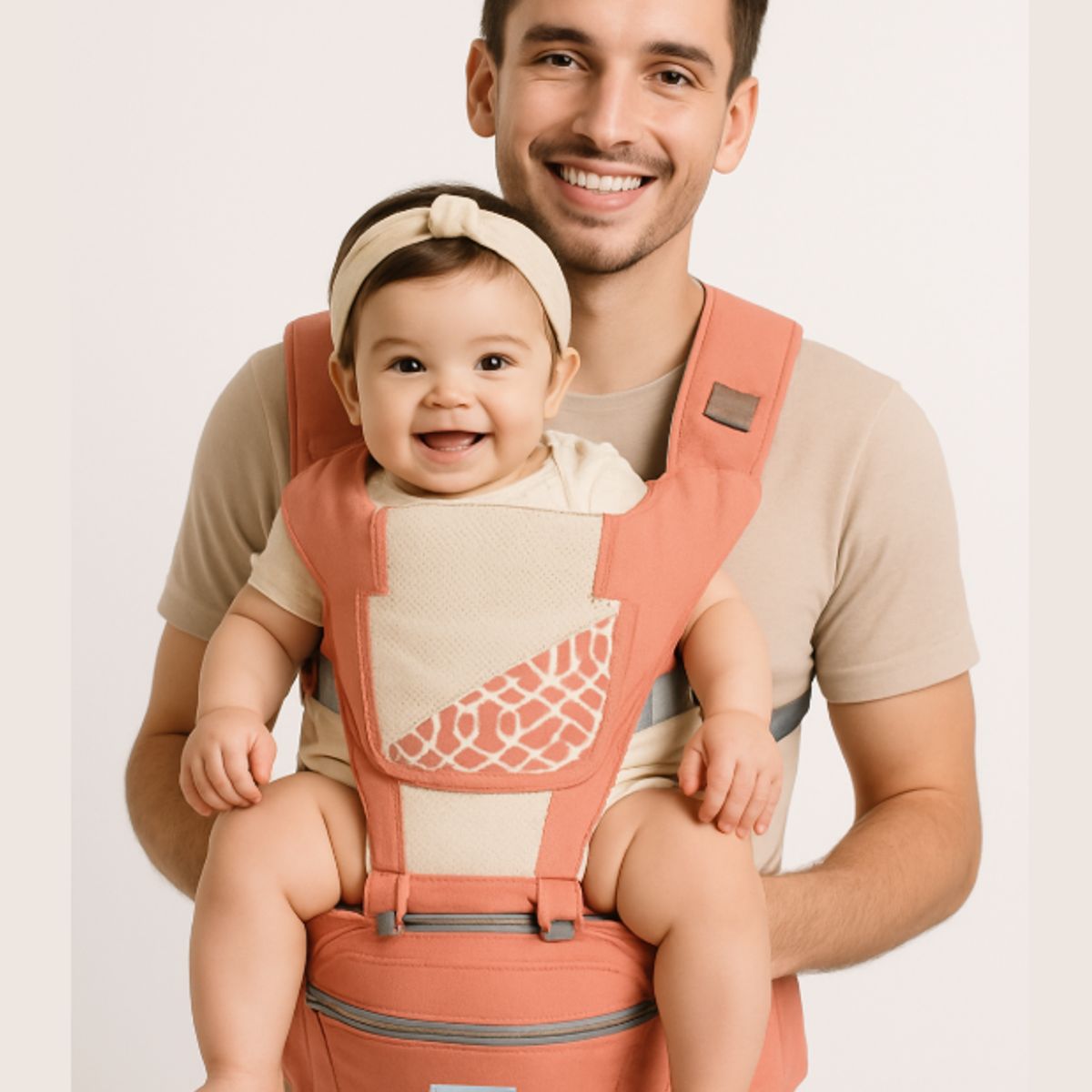 GENERICO - Canguro para Bebe Ergonómico 3 en 1 Coral