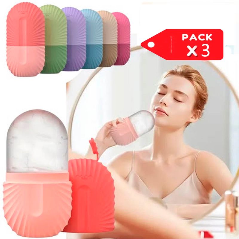 GENERICO - PACK 3 Molde Masajeador Facial para Hielo