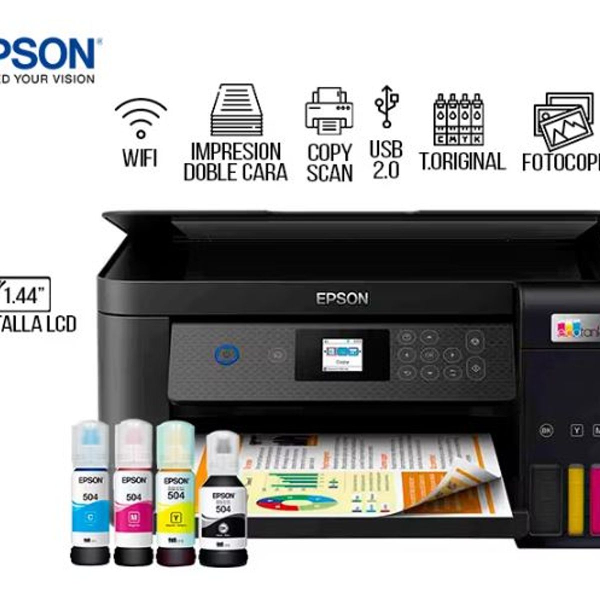 EPSON - Impresora Epson EcoTank L4260 Multifuncional Wifi-Duplex-Pantalla LCD