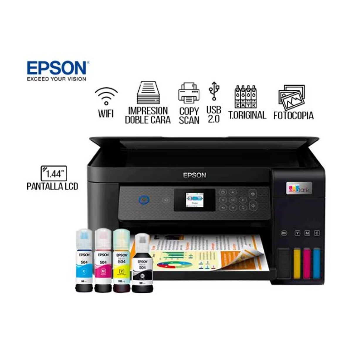 EPSON - Impresora Epson EcoTank L4260 Multifuncional Wifi-Duplex-Pantalla LCD