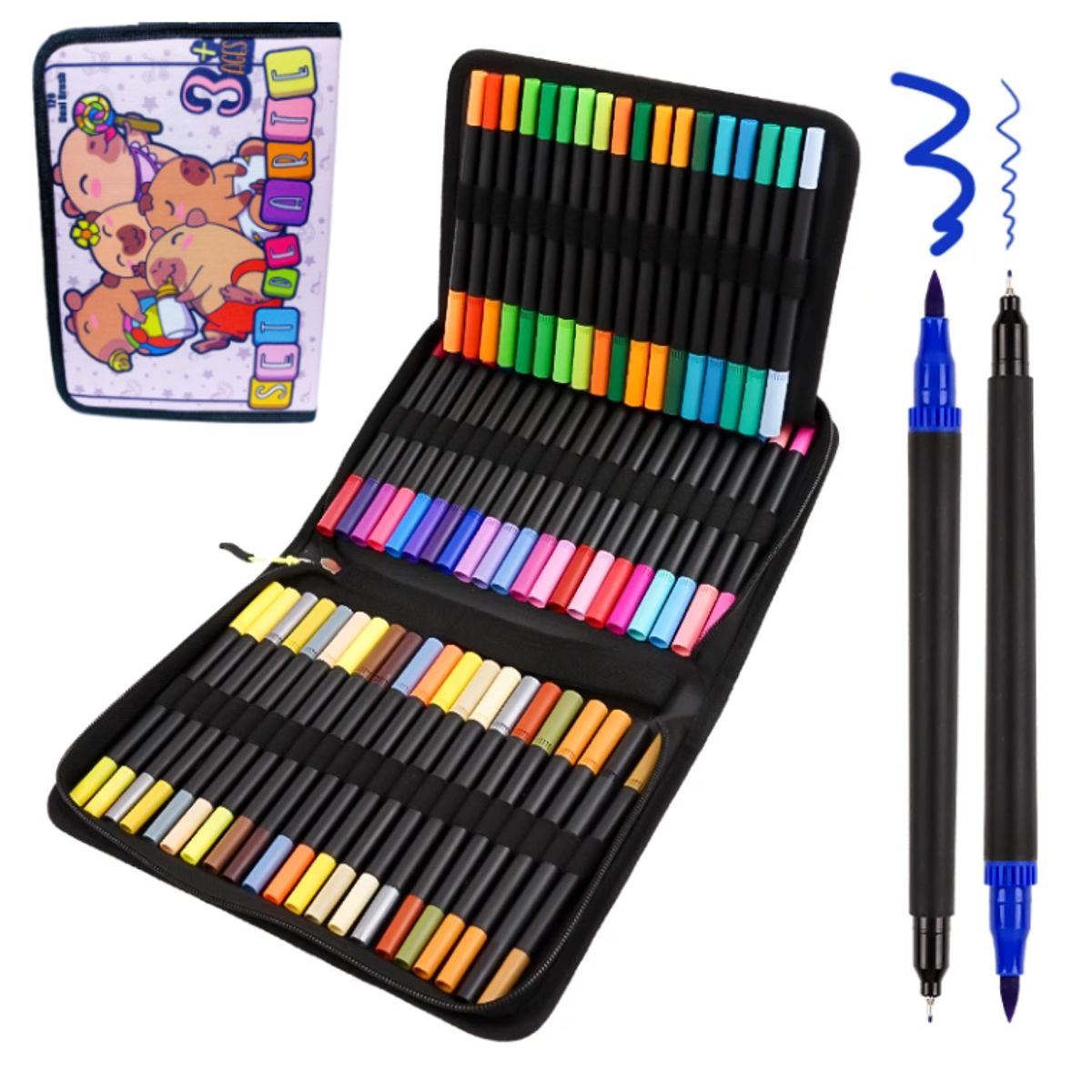 GENERICO - PLUMONES DUAL BRUSH 120 COLORES - CAPIBARA