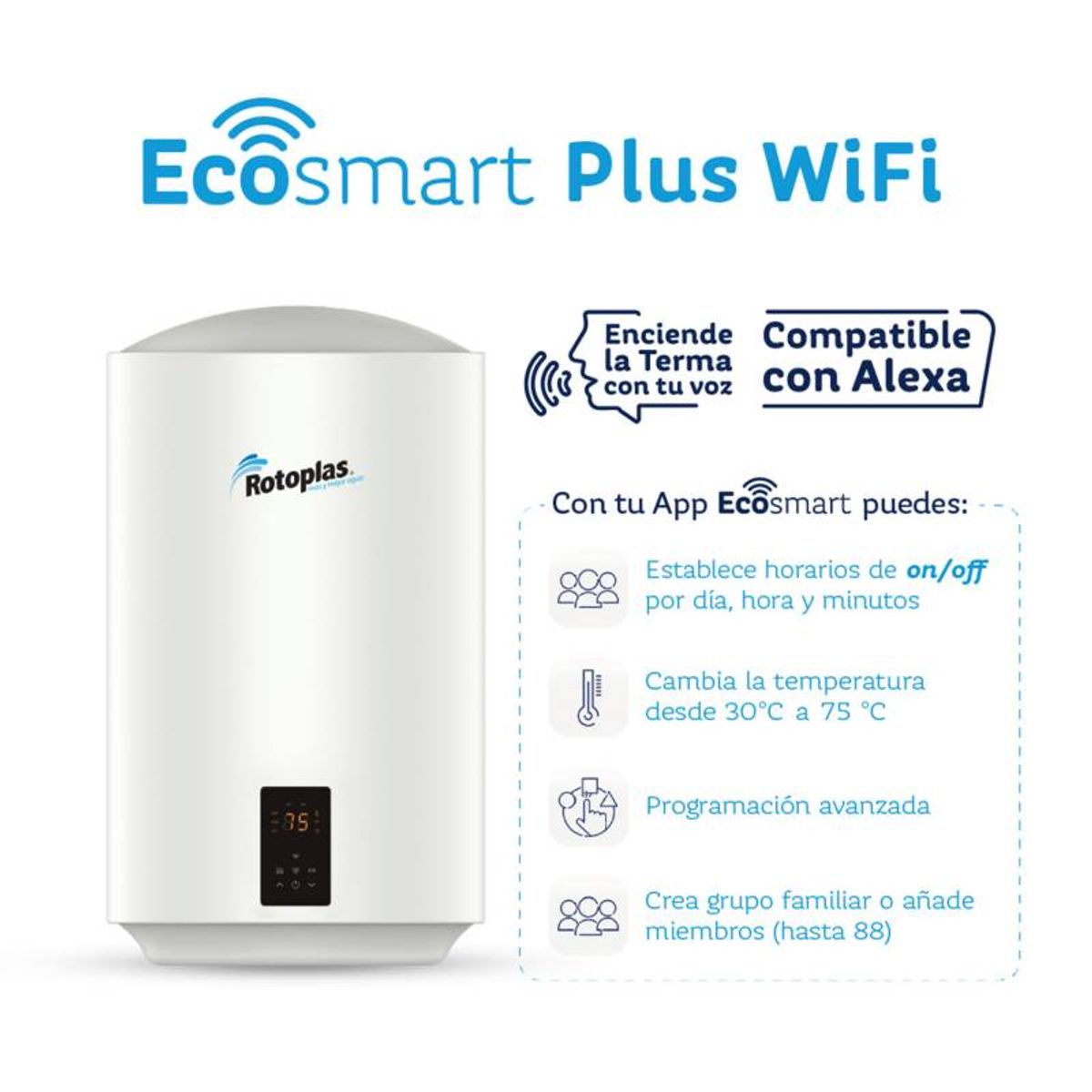 ROTOPLAS - Terma de Acumulacion Ecosmart Wifi 100L